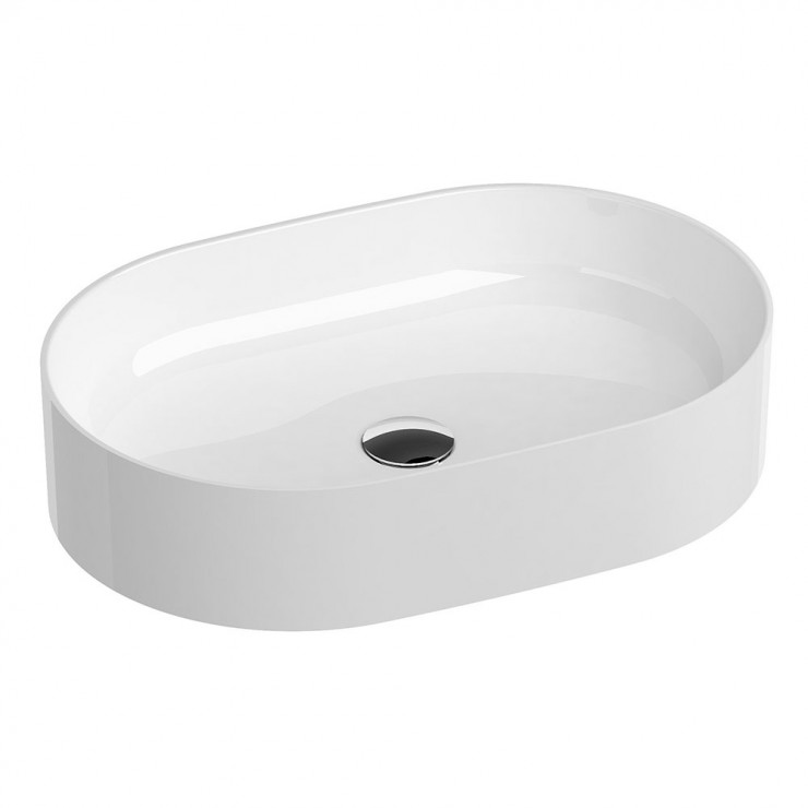 Ravak Tvättställ Ceramic Slim Oval Vit Blank 55 cm-1